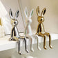 Metallic Rabbit Sculptures