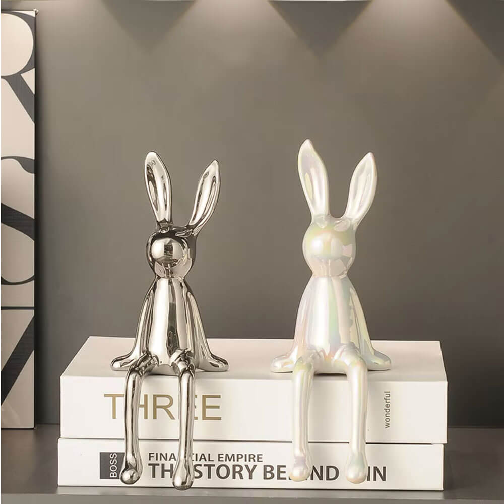 Metallic Rabbit Sculptures