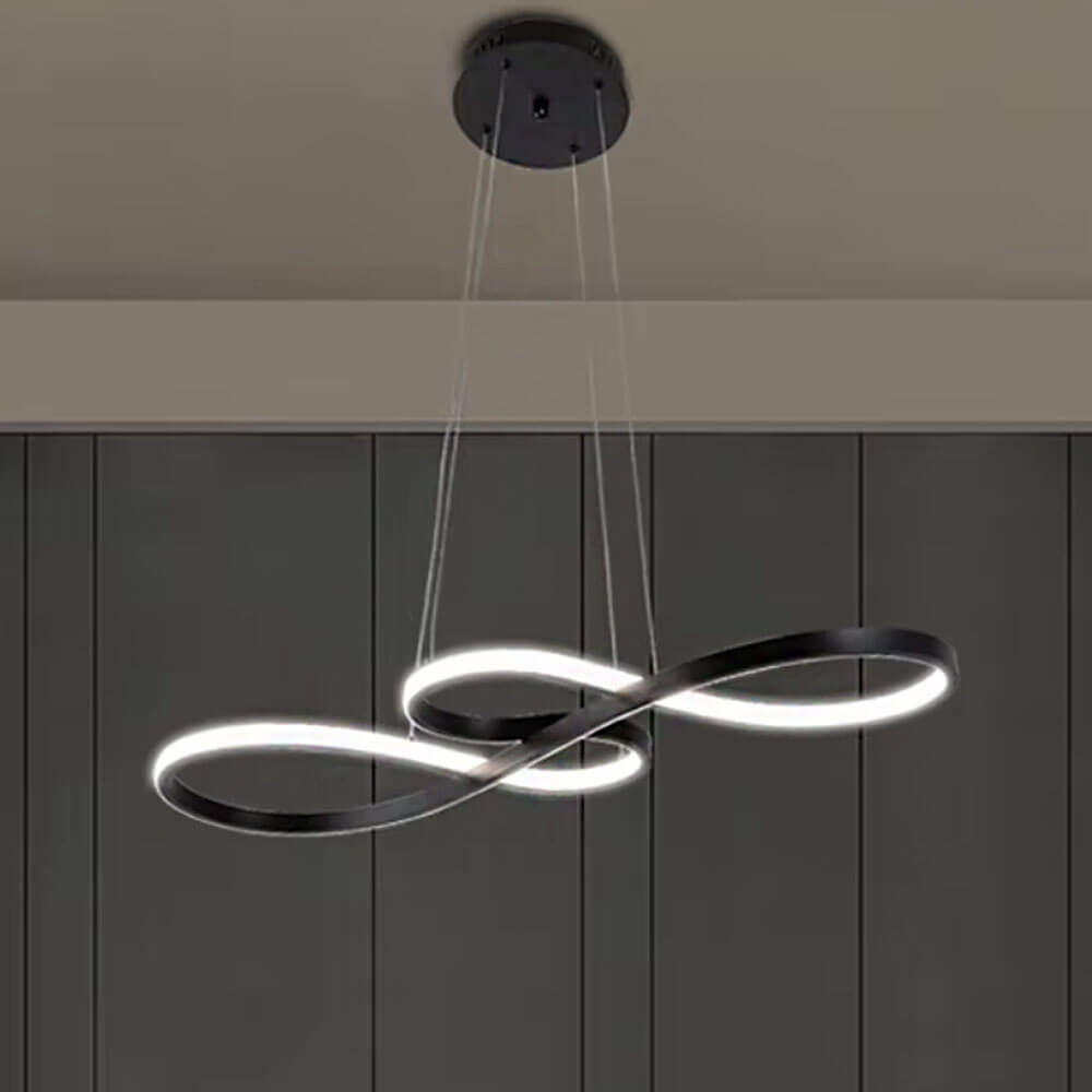 Modern Swirl Ceiling Light - black