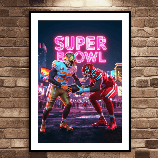 Superbowl Neon Art Print