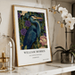 Inspirado en William Morris, firmado - Estampado de cardenal rojo