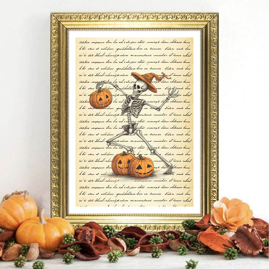 Halloween Skelett Kunstdruck
