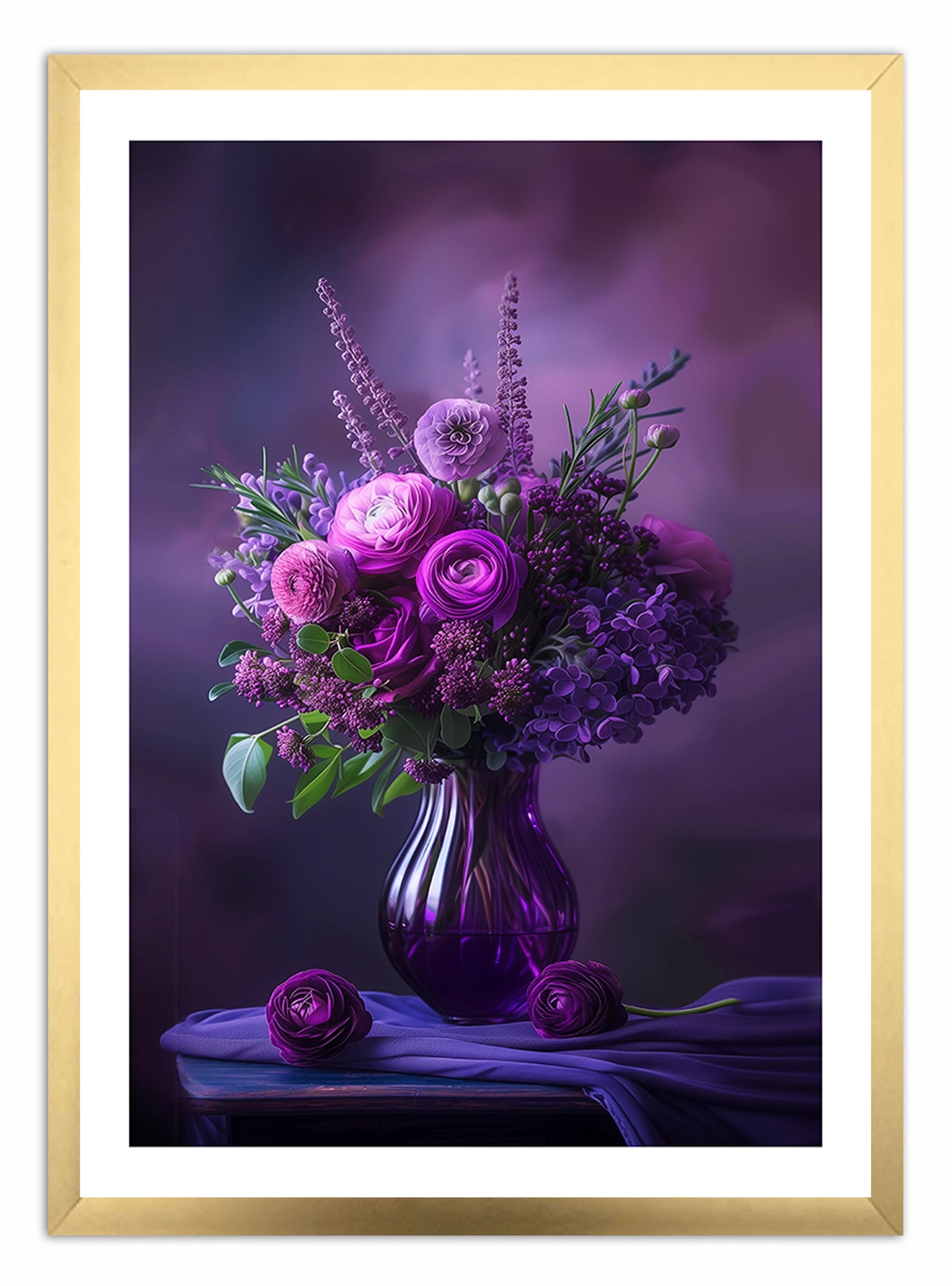 Deep Purple Flowers Art Print