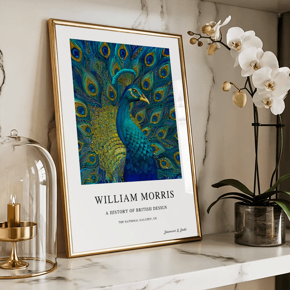 William Morris Inspired, Signed - Peacock Print (A)