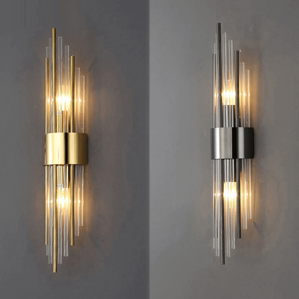 Crystal glass and gold wall light, wall lamp