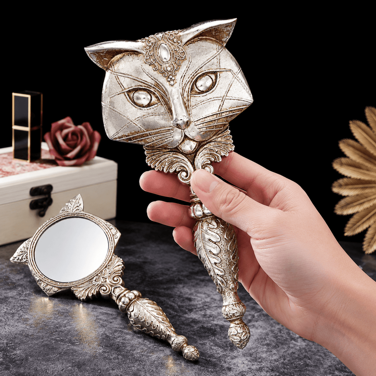 Duchess Vintage Cat Mirror - Gold or Silver