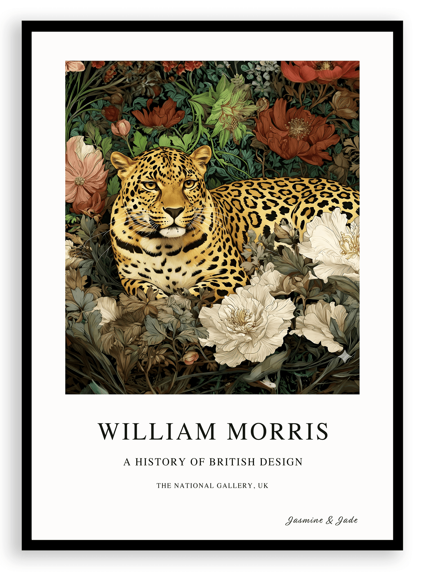Inspirado en William Morris, Firmado - Estampado de Colibríes