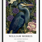 Inspirado en William Morris, firmado - Estampado de cardenal rojo