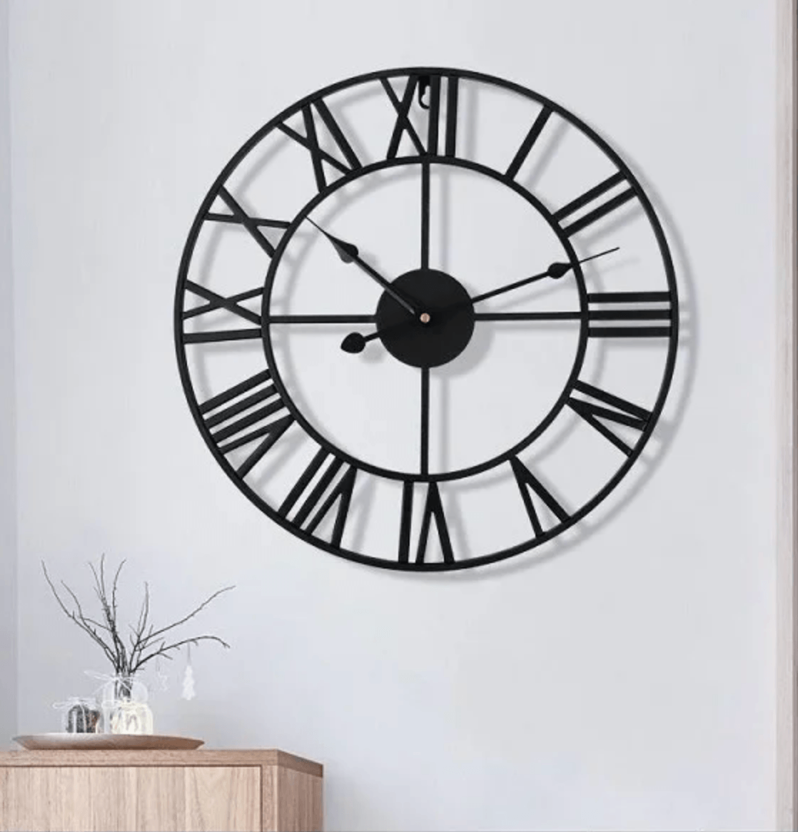 Modern Black Skeleton Wall Clock - 3 Colour Options