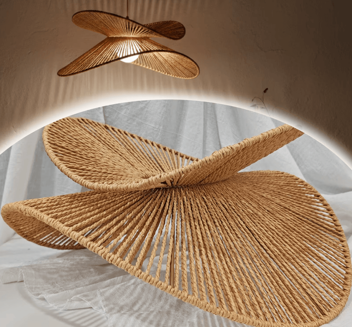 Cysgodlamp tlws crog Lotus Wabi Sabi