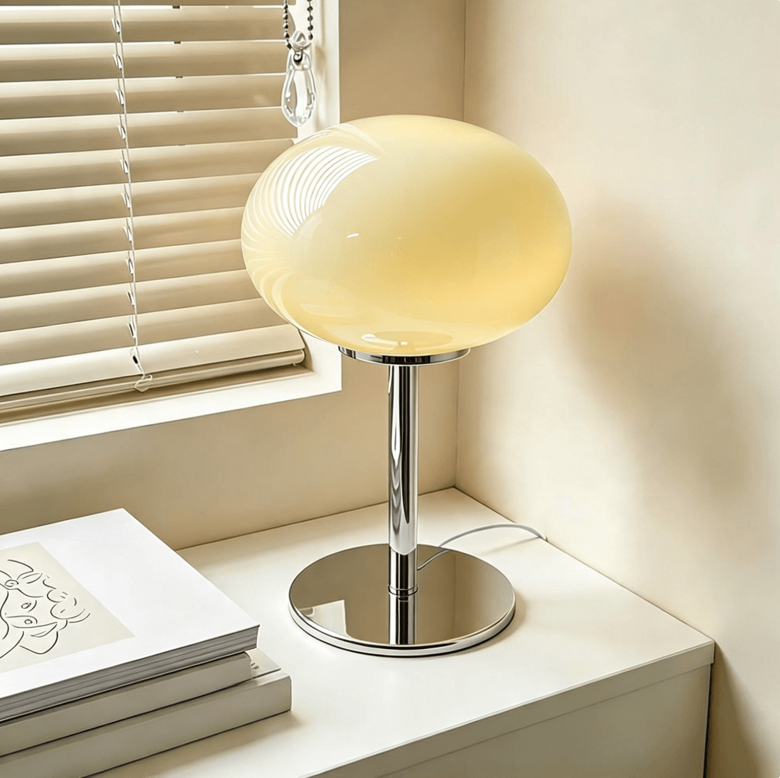 Retro Orb Glass Table Lamp - 4 Colours - USB