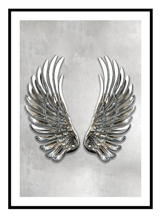 Silver Angel Wings Art Print