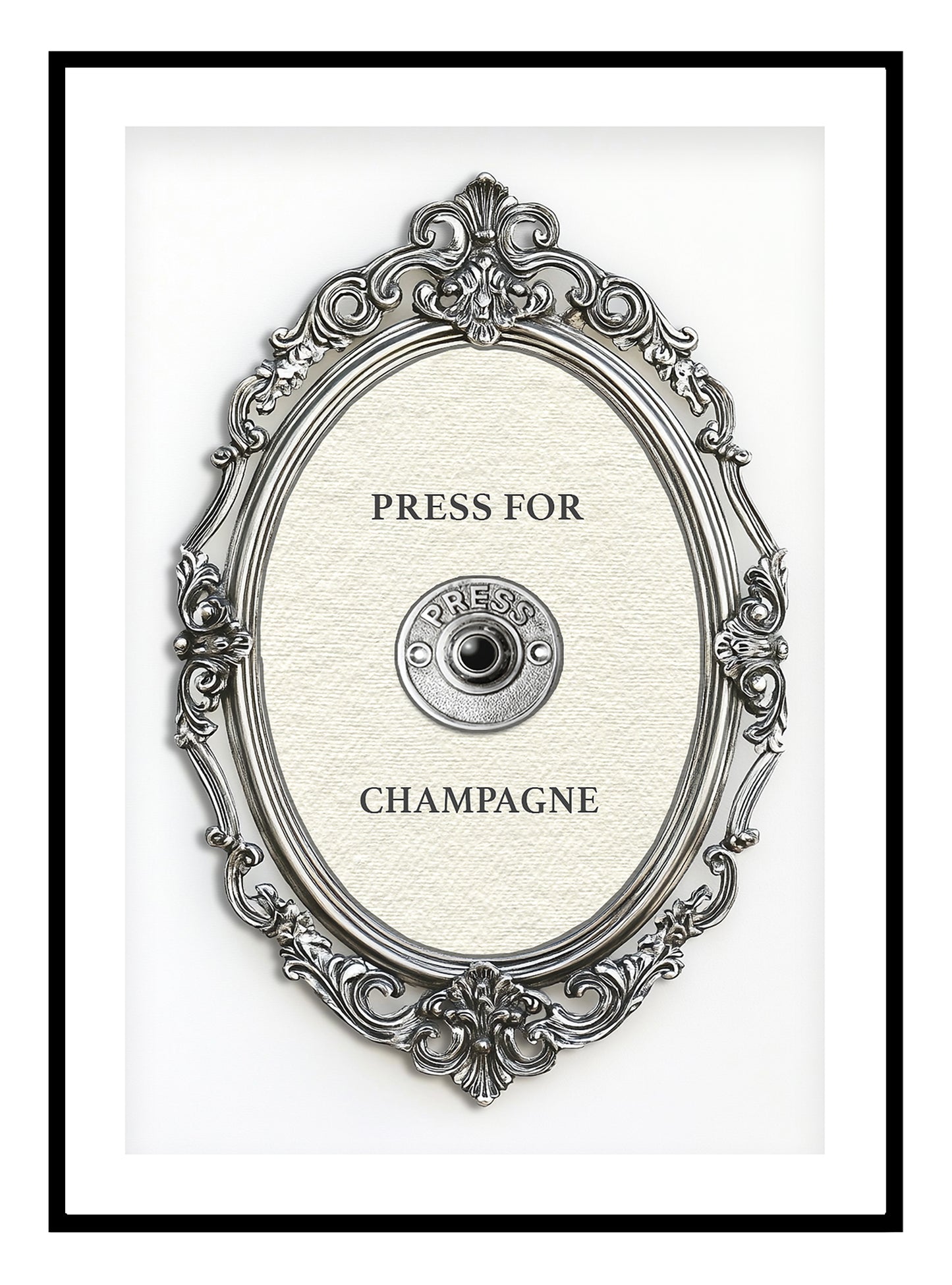 Silver Champagne Art Print