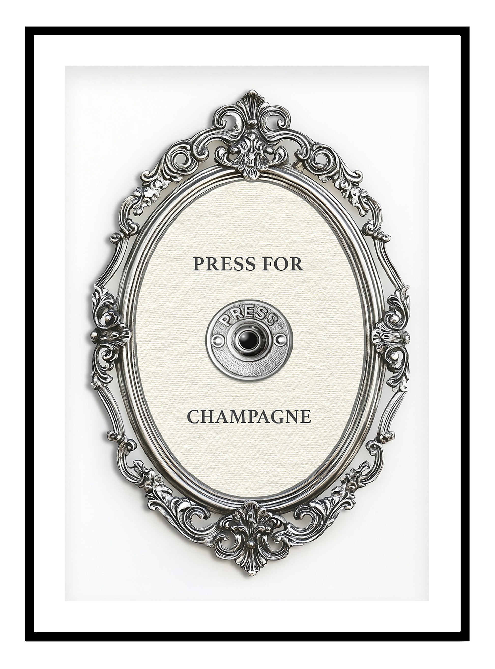 Silver Champagne Art Print