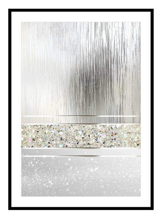 Silver Sparkle Abstract Art Print