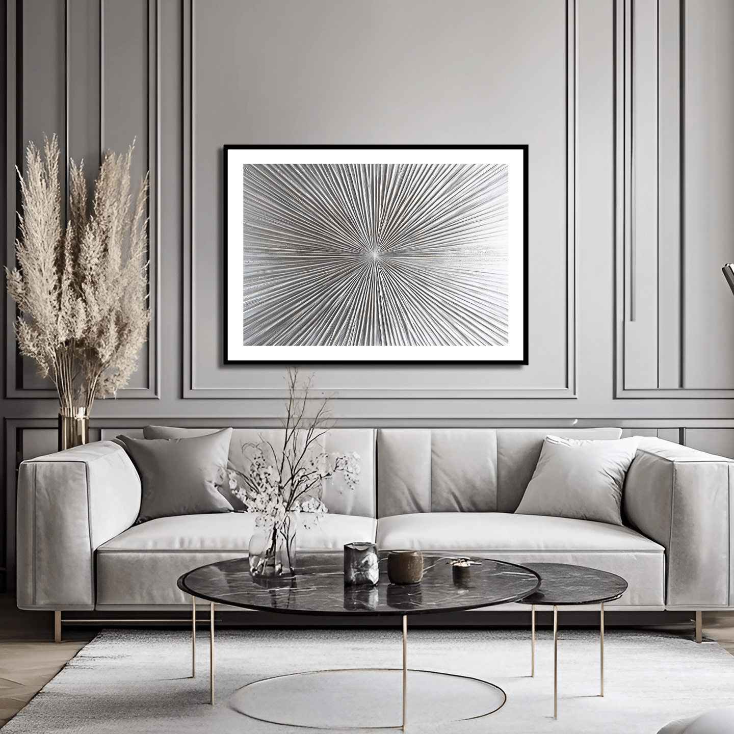 Silver Sunburst Art Print