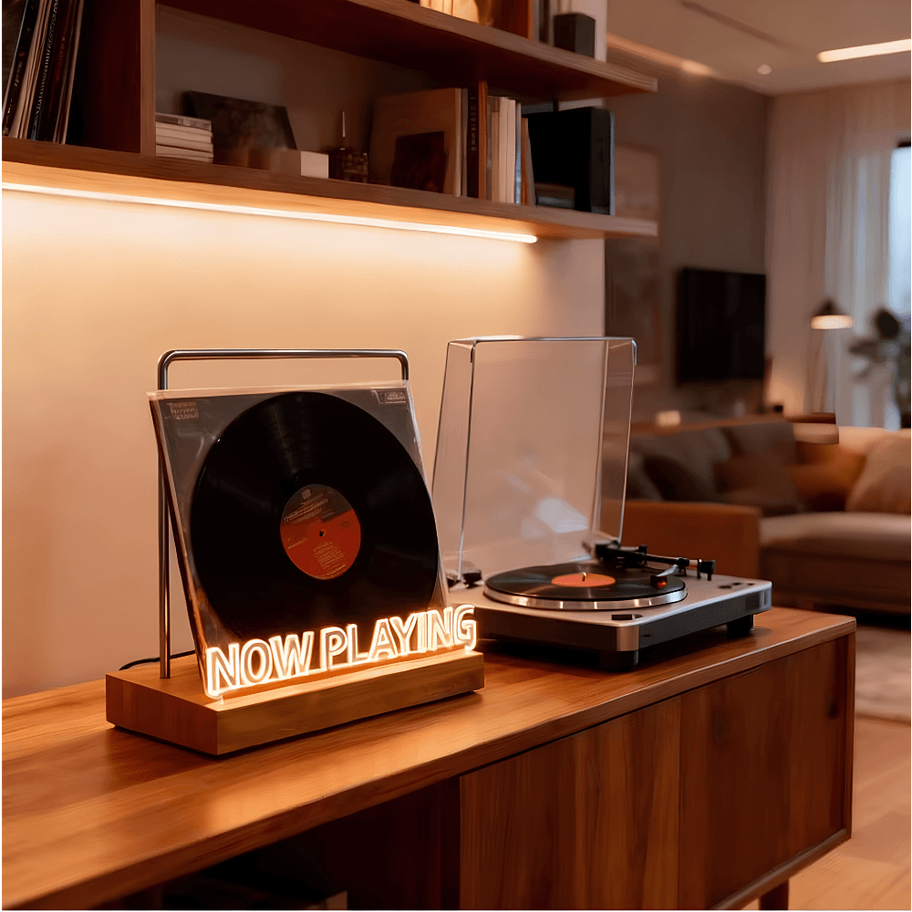 Vinyl Illuminated Record Display Stand