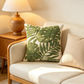 Embroidered Fern Leaf Cushion - 45 x 45cm