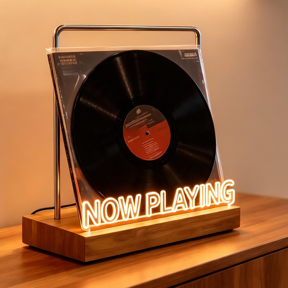 Vinyl Illuminated Record Display Stand