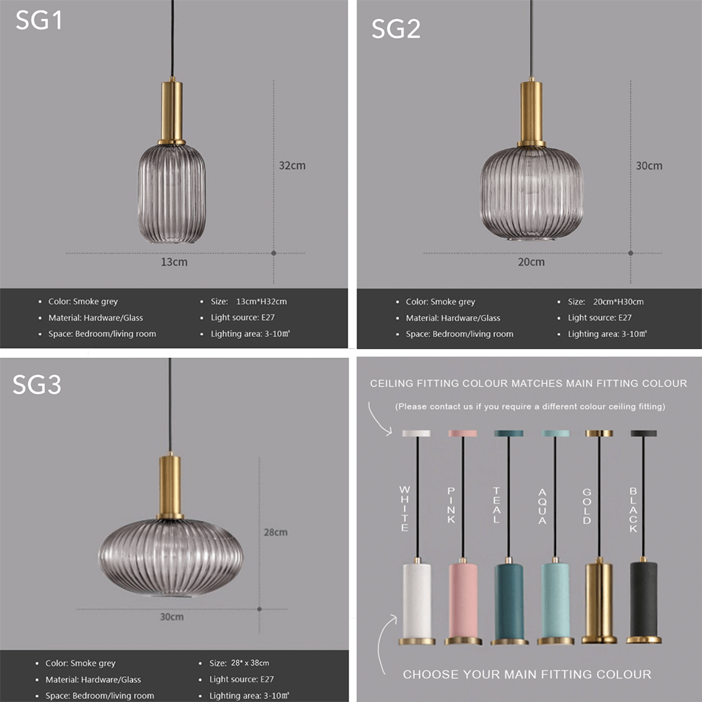 Nordic Colourful Glass Pendant Lights - 4 Colours