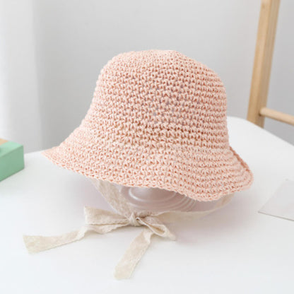 Beach Baby Sun Summer Straw Hat with Lace Ties