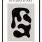 Schwarz - Beige Abstraktes Kunstbild (A)