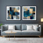 Teal and Gold (B) Abstract Art Print