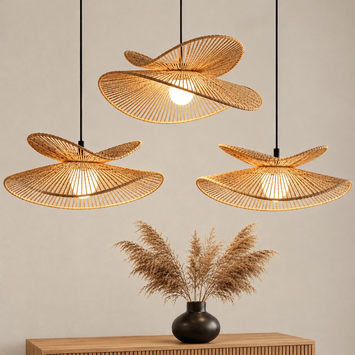Cysgodlamp tlws crog Lotus Wabi Sabi