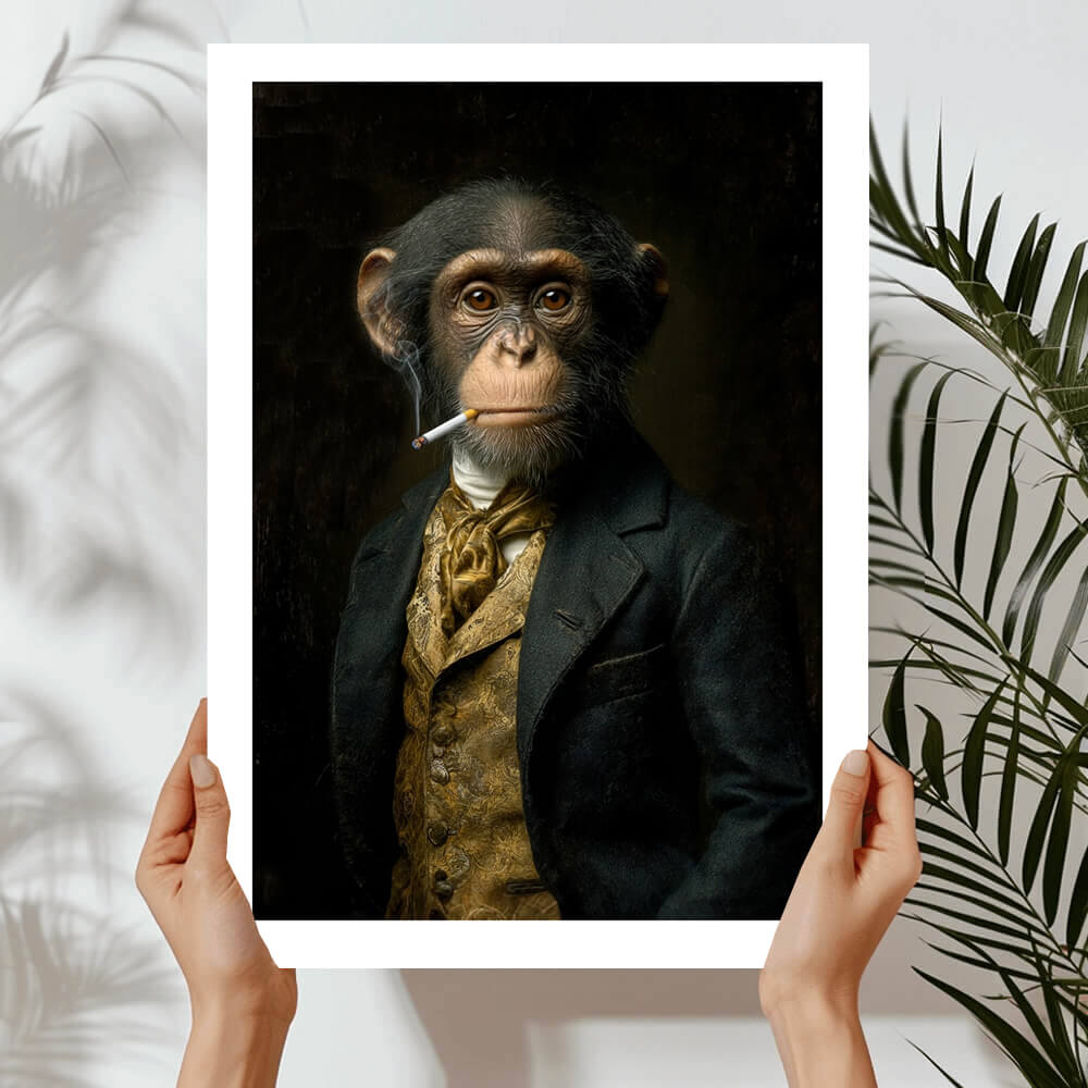Monkey Vintage Portrait – Renaissance Art Print
