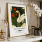 Inspirado en William Morris, firmado - Estampa de Cisne Blanco