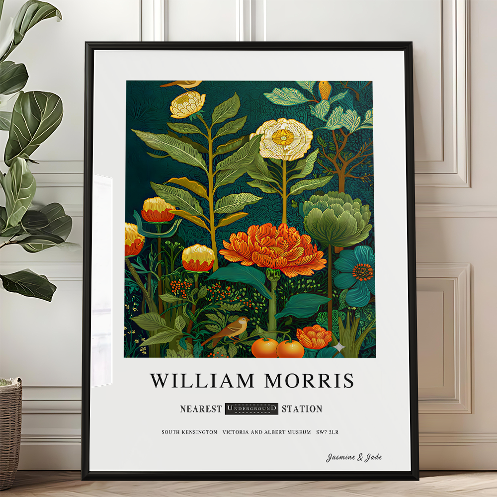 William Morris Inspired, Signed - Floral Print