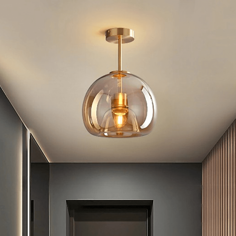 Modern amber glass pendant light, ceiling light
