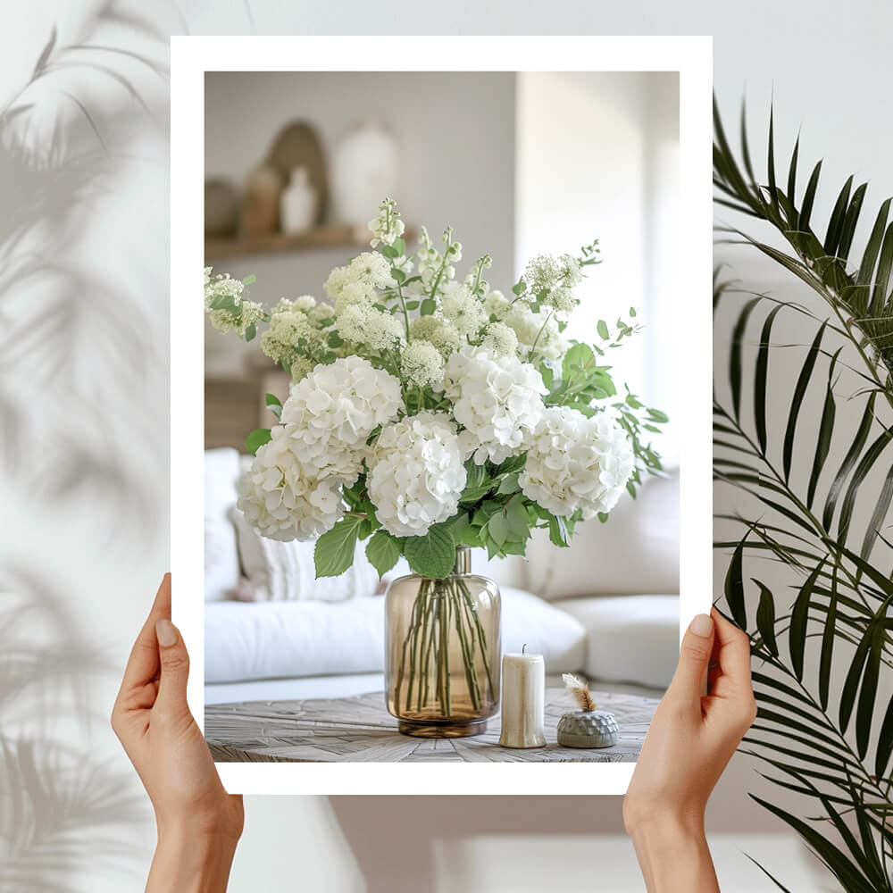 White Hydrangea Art Print