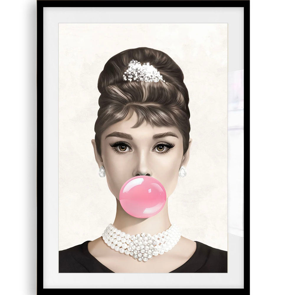 Audrey Hepburn Rosa Bubblegum o Blu, Stampa Artistica
