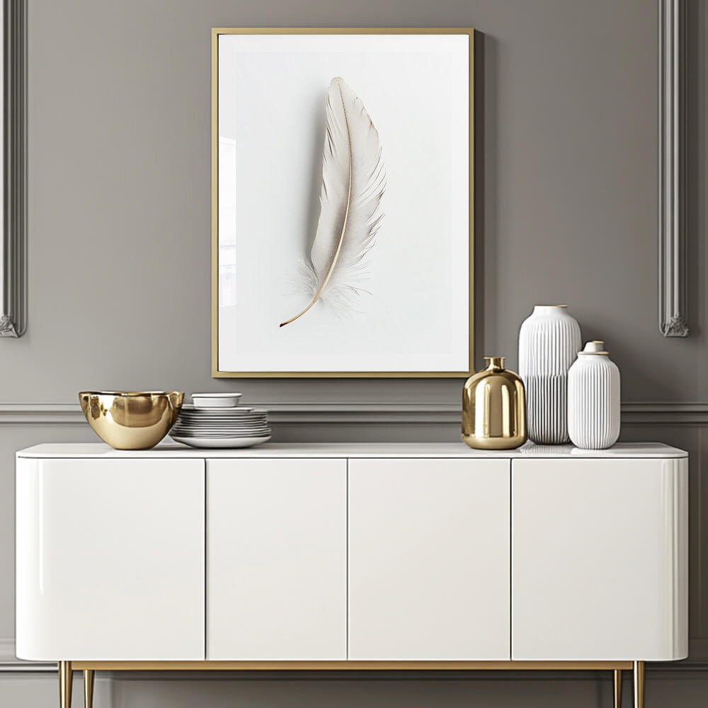 Beige Feather Art Print