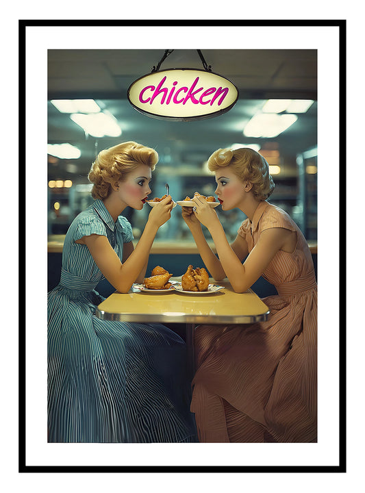 Chicken Diner Art Print