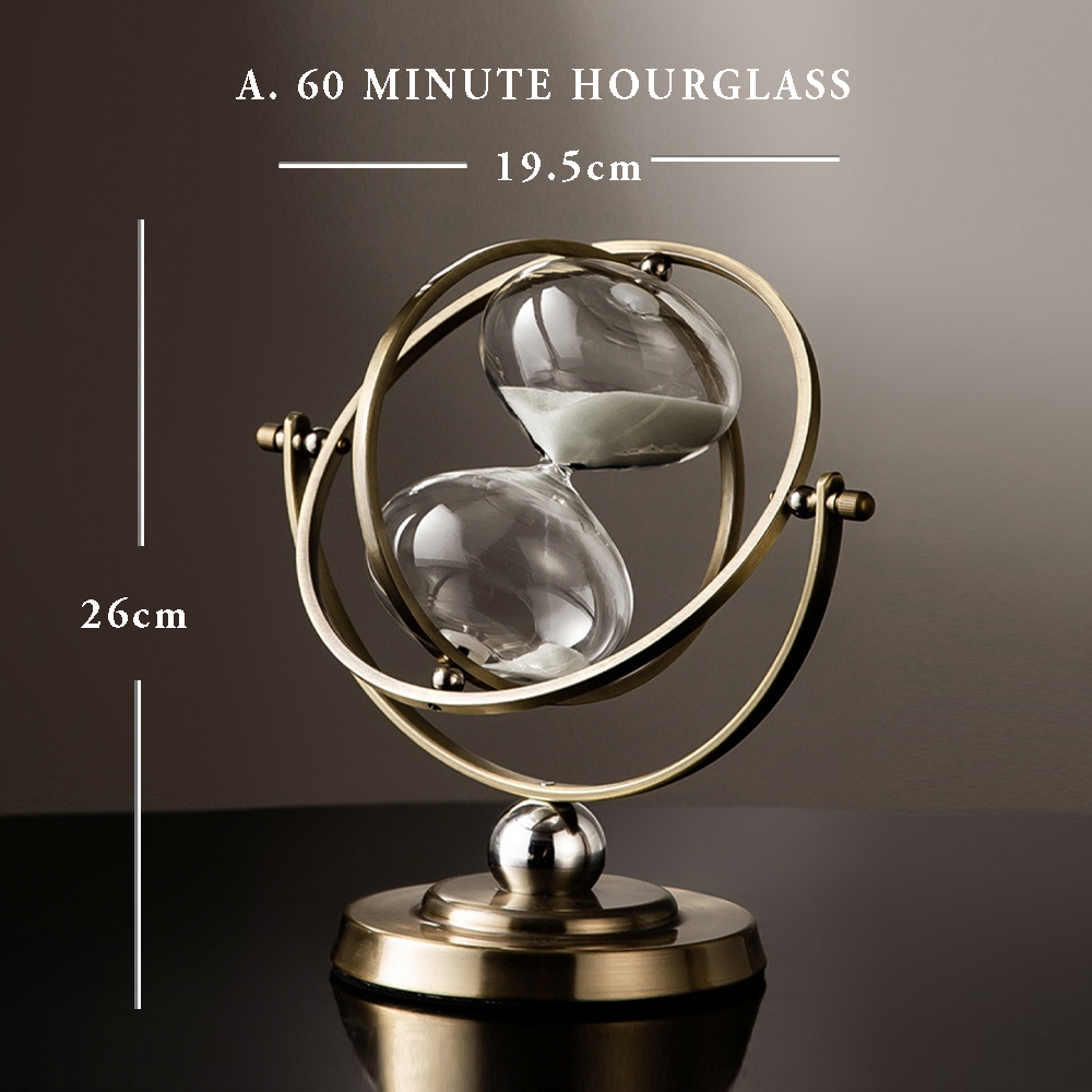 Luxury Gold Hourglass Timer – White Sand, 30 or 60 Minutes