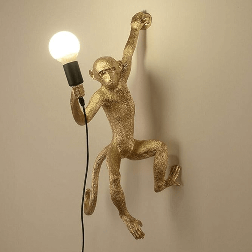 Cheeky Monkey Gold Wall Lamp