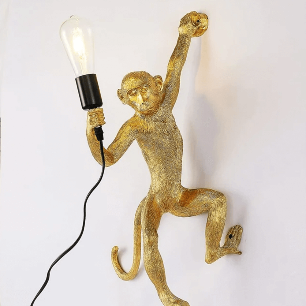 Cheeky Monkey Gold Wall Lamp