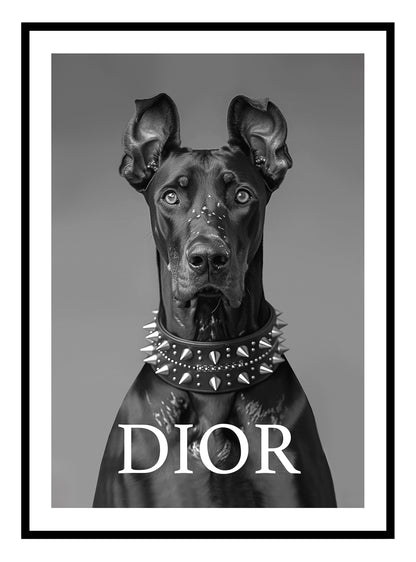 Dior Doberman Dog Art Print