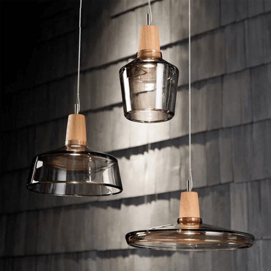 Nordic Glass & Wood Pendant Light