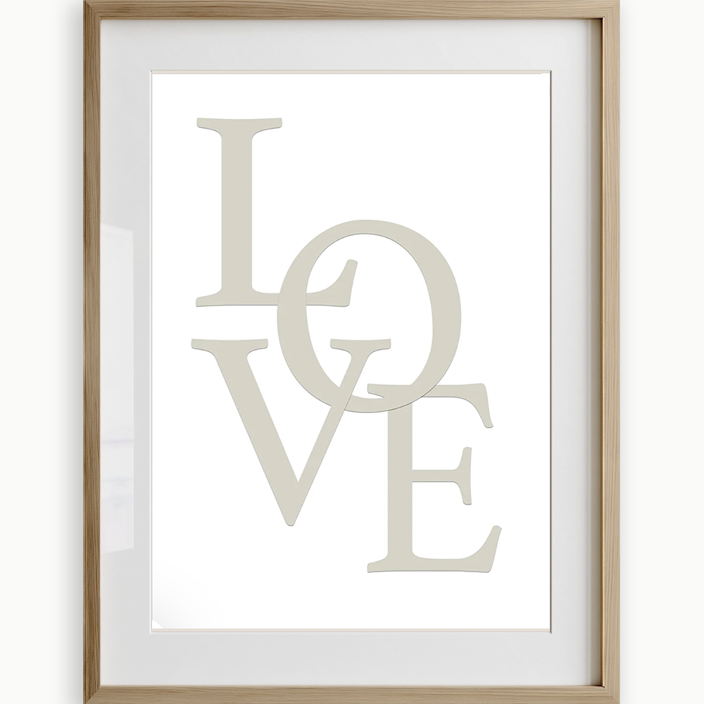 Liebe Beige, Textkunst-Druck