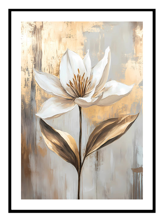 Single Gold Flower (A) Art Print