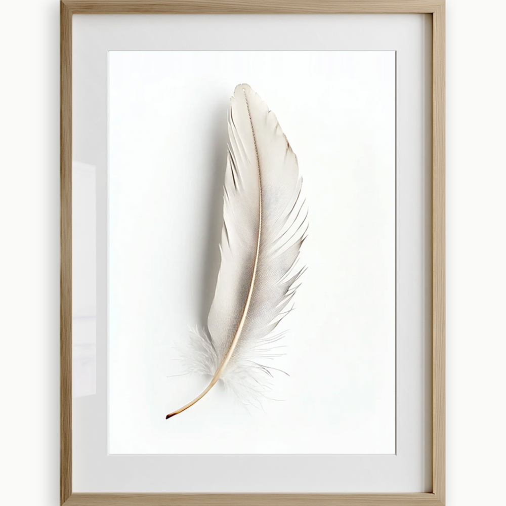 Beiger Feder Kunstdruck