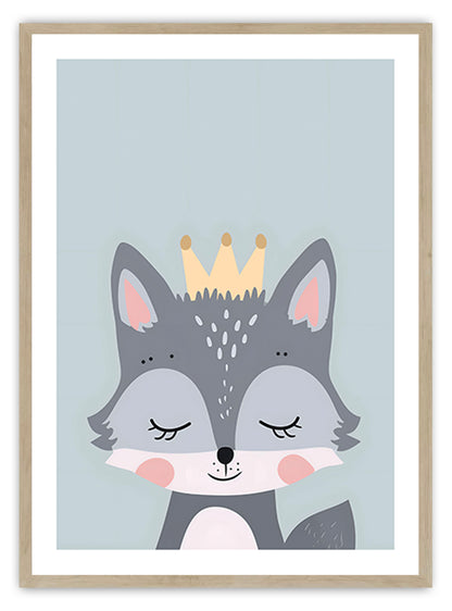 Малка лисица (A) Художествен принт за детска стая