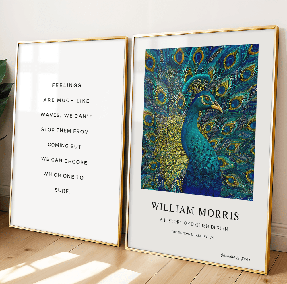 William Morris Inspired, Signed - Peacock Print (A)