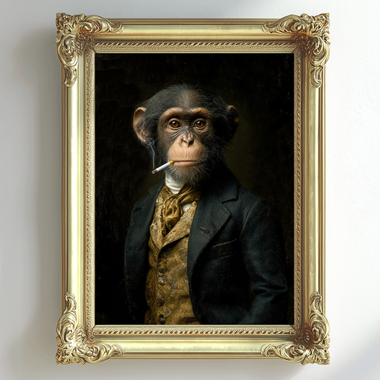 Monkey Vintage Portrait – Renaissance Art Print
