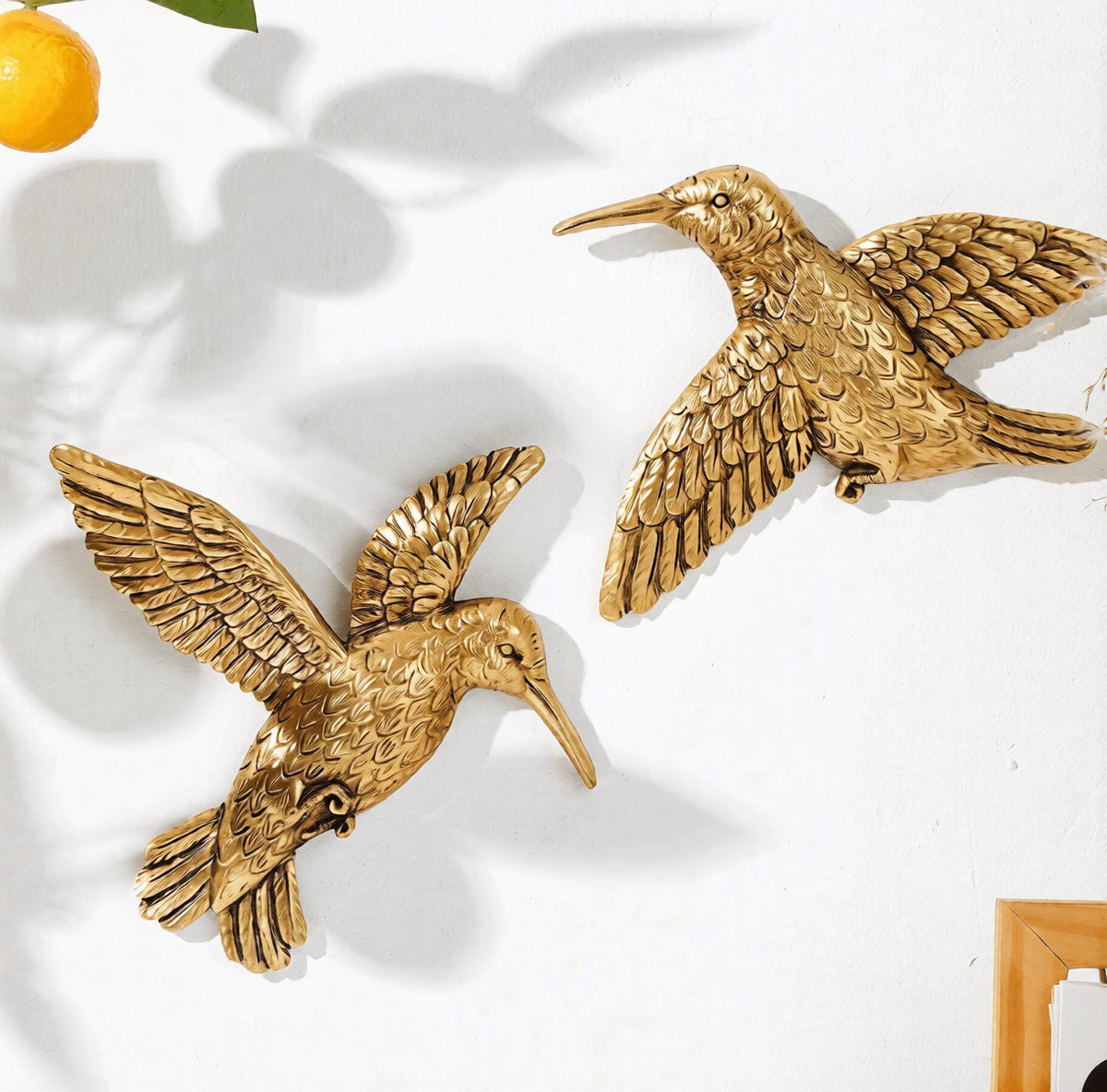 Gold Hummingbird Wall Decor Set