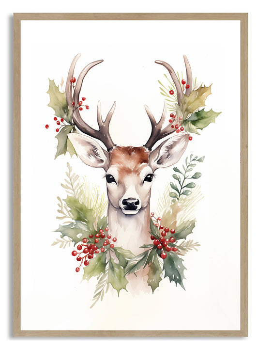 Nordic Christmas Deer Print