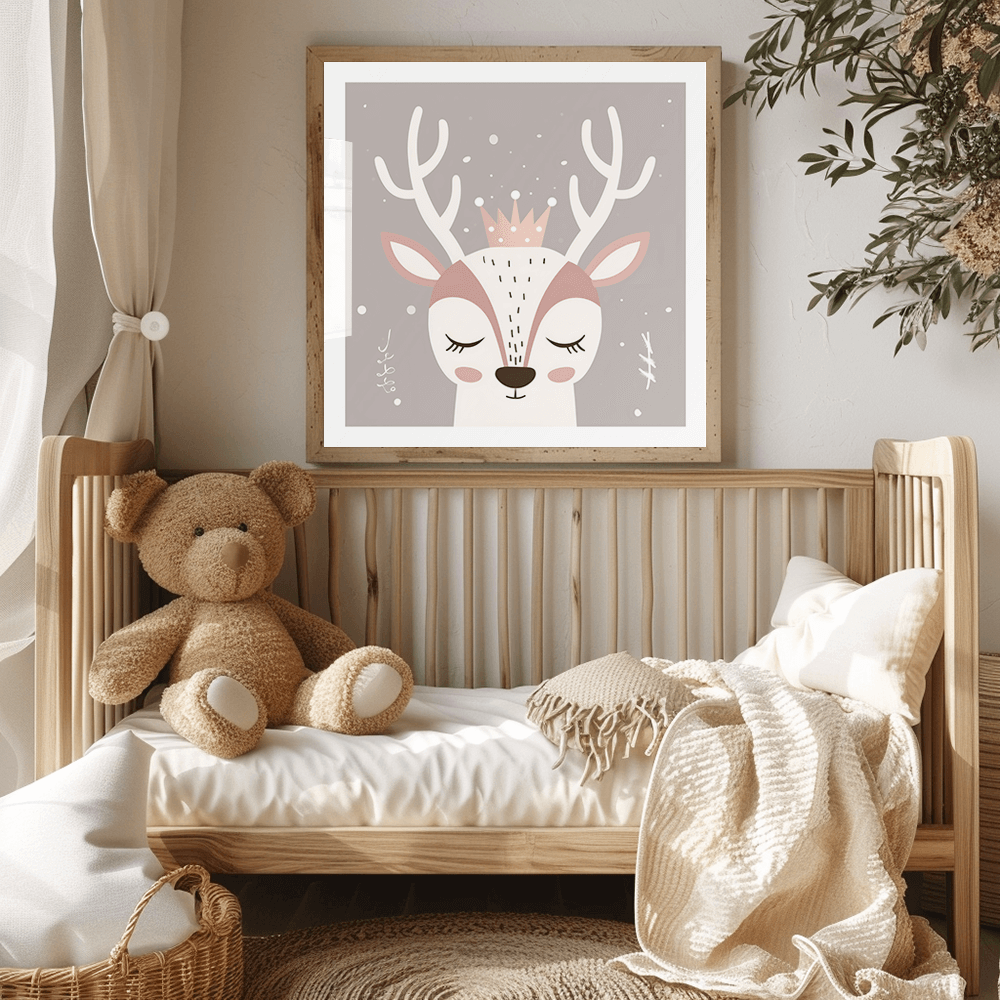 Baby Reindeer (B) , Nursery Art Print
